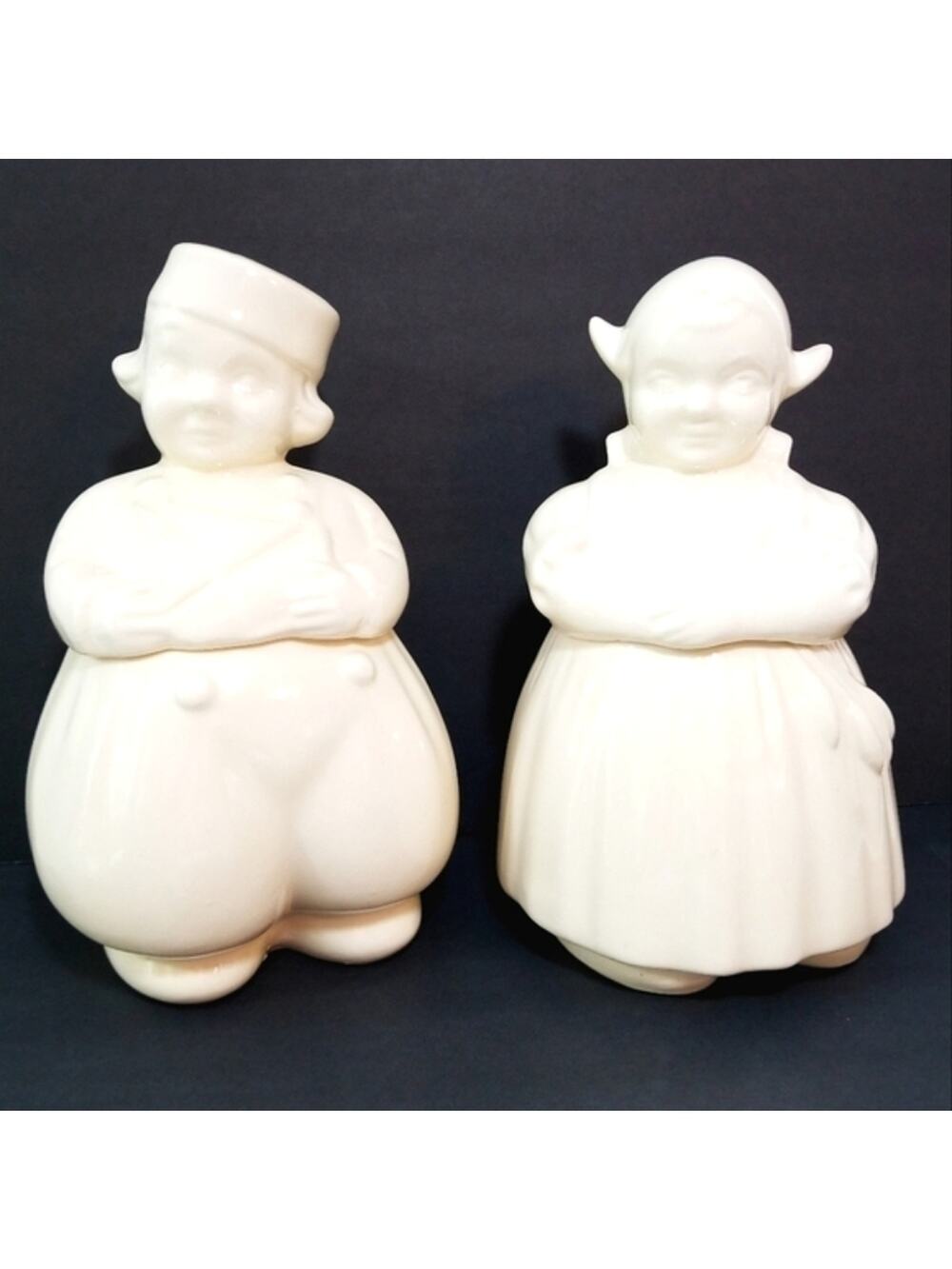 Vintage 40s Dutch boy Sailor & Dutch Girl cookie jars